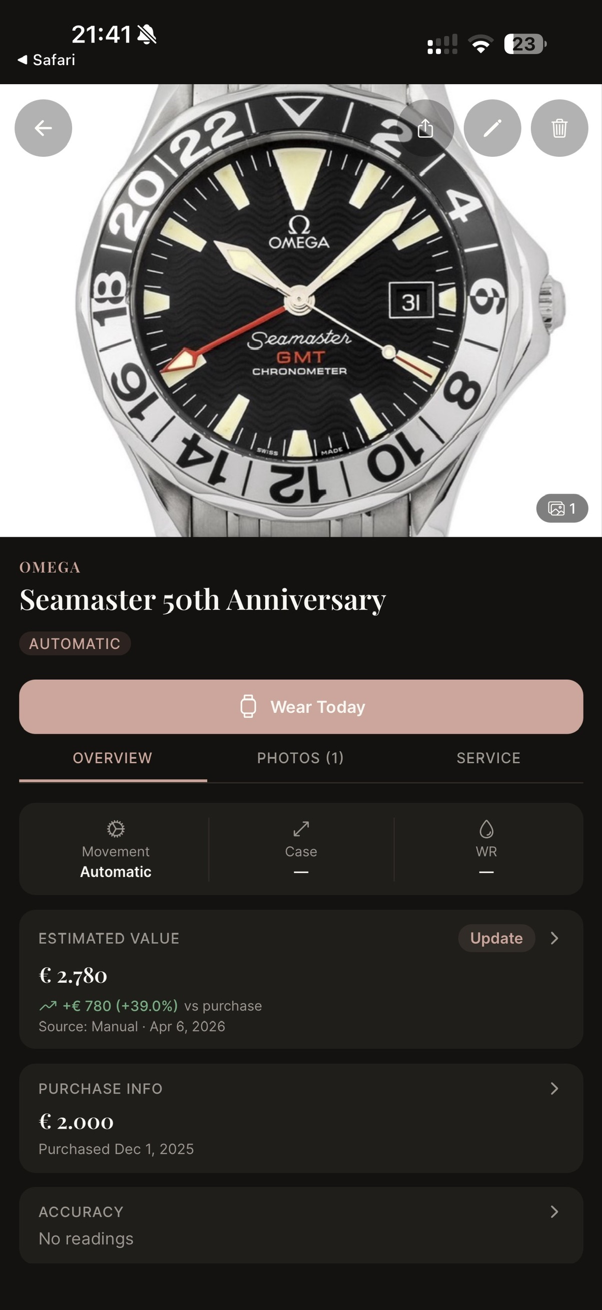 Value tracking with gain/loss